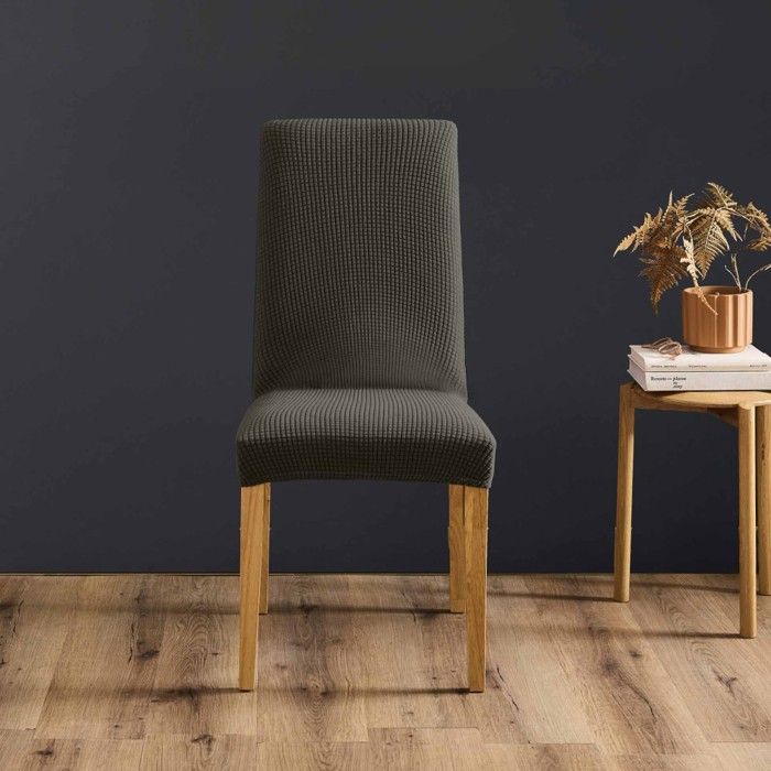 Housse de Chaise - Douceur dIntérieur - Gaufré - Polyester - anthracite