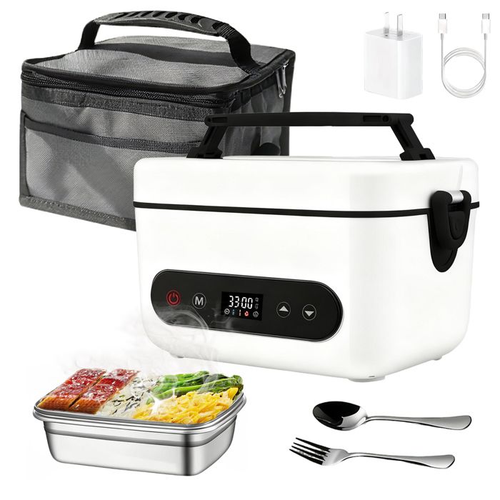 Boîte à Lunch électrique Sans Fil 1.2L Avec Batterie, Chargeur USB-C, étui Inclus - Bleu