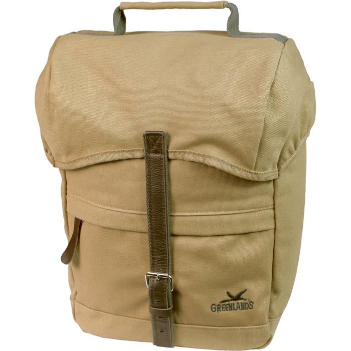 Sacoche de vélo en toile - Greenlands - 20 litres - 30x37x17 cm - Camel - Étanche - Doublure denim - Détails en cuir