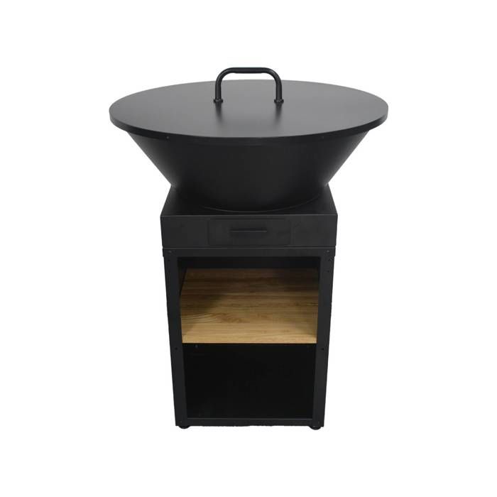 SWEEEK Brasero D81,5cm avec grille de cuisson et couvercle