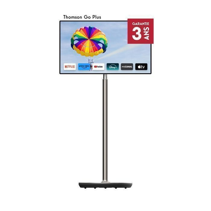 THOMSON 32 81 cm LED 4K UHD Smart Go TV Google AsistantÉcran tactileBatterie intégréeHauteur réglableHDMIUSBBlanc 32UE5M45E
