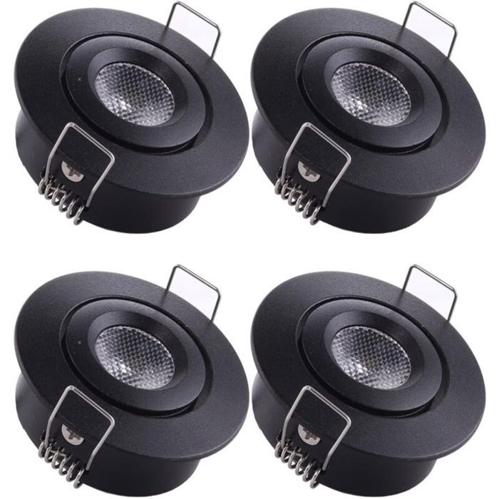 4 Mini Spot Encastrable LED Plafond Spot encastré Lampe 1W Blanc Chaud 3000K pour Vitrine Plafond Cuisine Placard DIY éclairage et