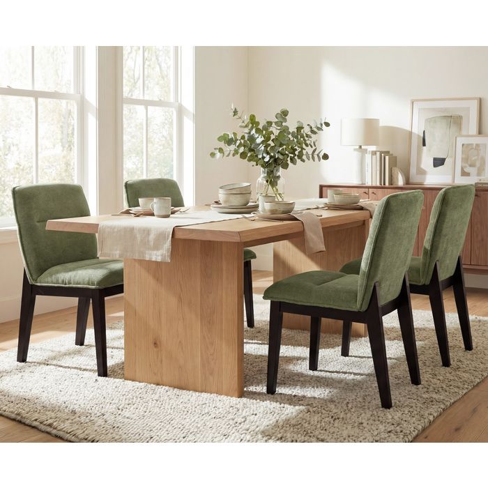 chairus Lot de 4 Chaise Salle à Manger Moderne avec Pieds Bois Chaise de Salle à Manger Rembourrée pour Cuisine Chenille Vert