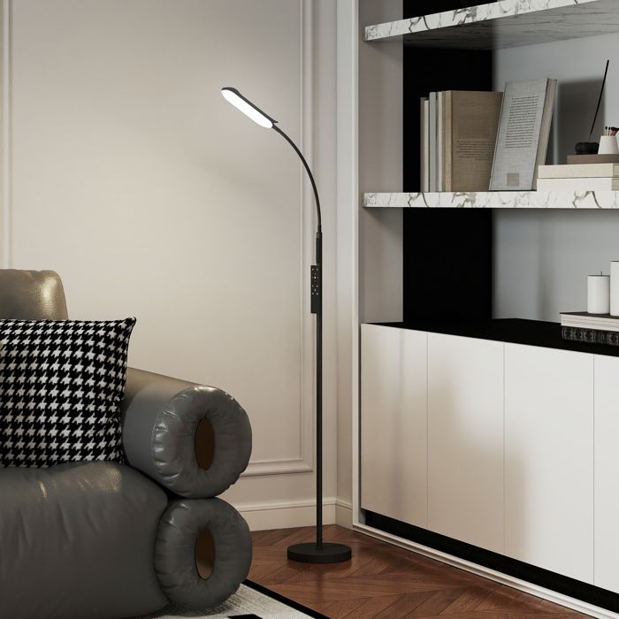 MOTHINESSTO4191-Lampadaire sur pied de salon avec télécommande contrôle tactile température couleur et luminosité réglables noir