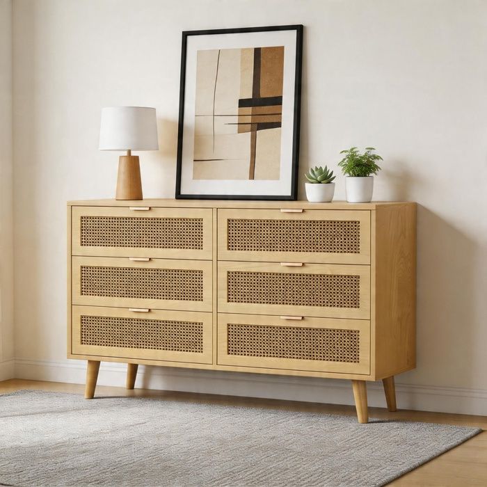 Commode - N657P198541O - Chêne (noyer) - 6 tiroirs - 120x40x765 cm