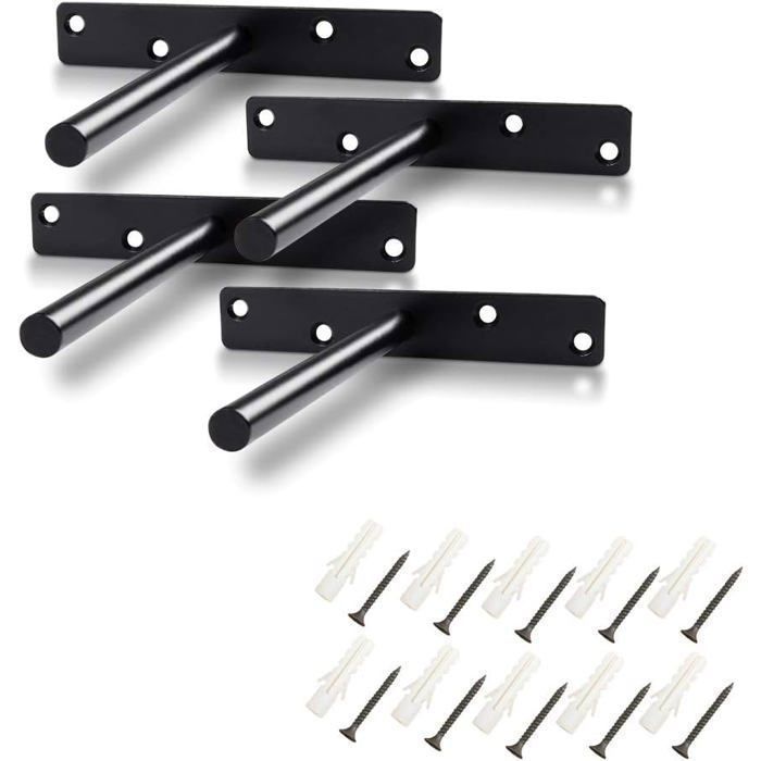 Équerre étagère Invisible XU Support Etagere en Fer Fixation Etagere Murale Equerre Charge Lourde - 4 Pièces - Virex®