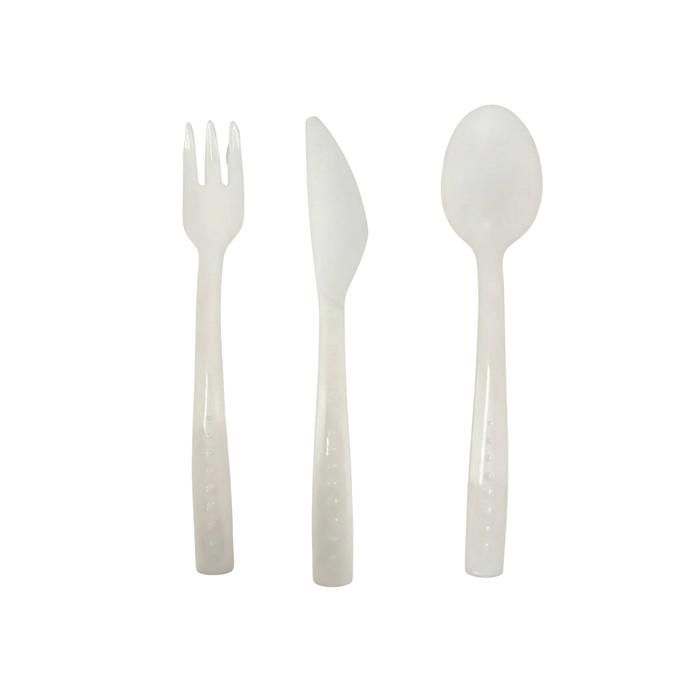 SET DE COUVERTS POUR BARBECUE CAMPING ET PIQUE-NIQUE 15 pièces réutilisables 5 couleurs blanc sztc-white