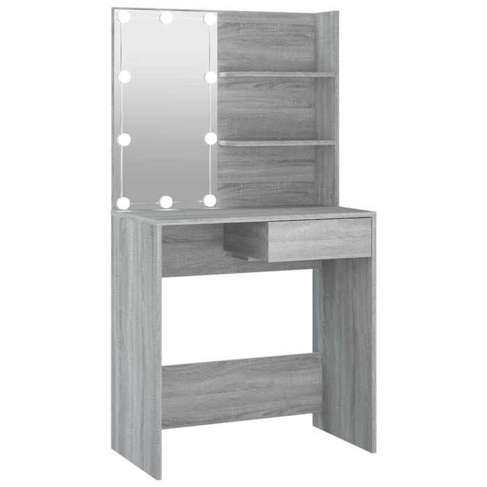 BONNE&11714 Coiffeuse avec LED Sonoma gris 74 5x40x141 cm(VIDAXL)