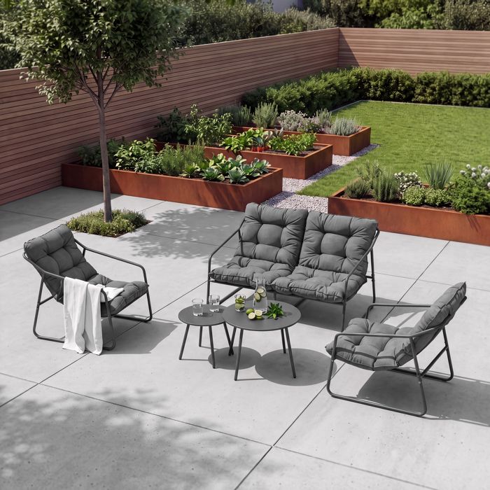 Ensemble de meubles de jardin Kivanta 5 pièces gris foncé Ensemble de meubles de jardin Kivanta 5 pièces gris foncé