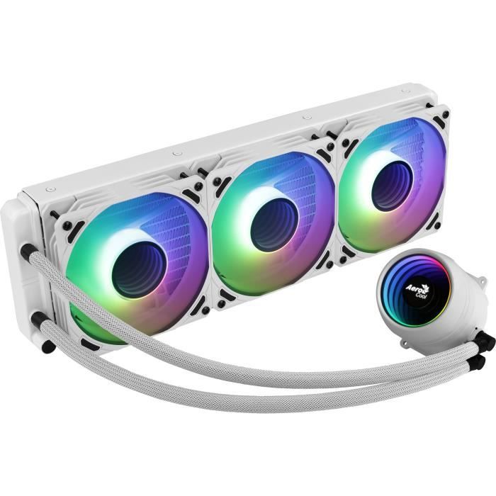 AEROCOOL Mirage L360 ARGB Blanc – Kit de refroidissement watercooling CPU 360mm – Kit LGA1700 inclus