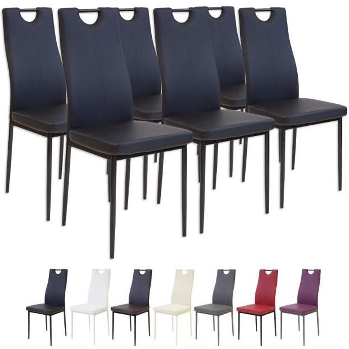chaises de salle à manger albatros salerno - lot de 6 - noir - design contemporain