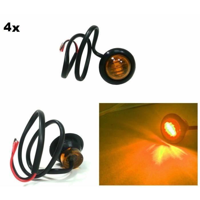 Lot De 4 Feux De Gabarit LED Latéraux Pour Remorque, Camion, Véhicule Utilitaire - Installation Facile, Position Et Clignotants