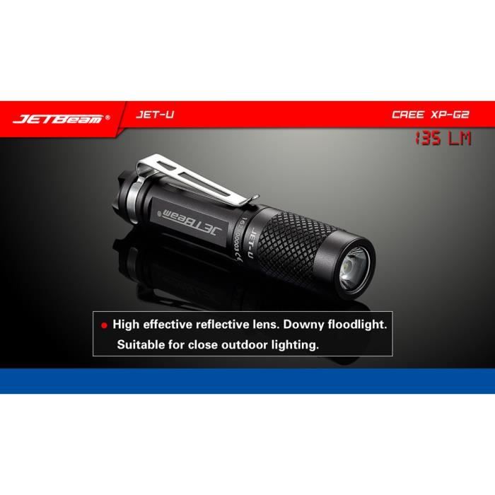 JETBeam Jet-U CREE XP-G DEL Gray /& corps noir 45 M faisceau lampe de poche jetu