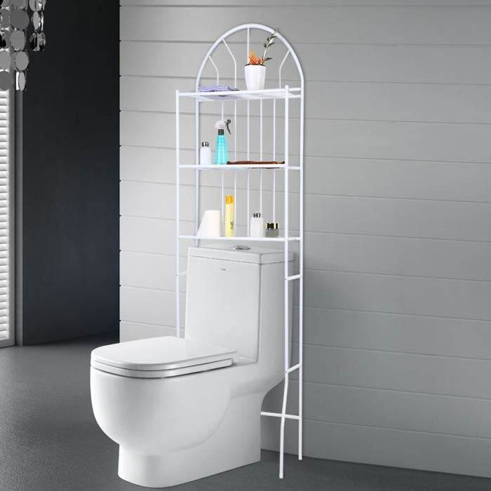 Meuble WC étagère bois 3 portes coloris hêtre | ID Market