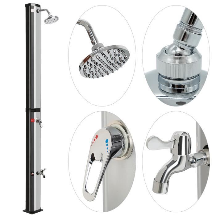 yifunth douche solaire d exterieur pour piscine terrasse jardin avec mitigeur robinet et reservoir de 35l cdiscount jardin