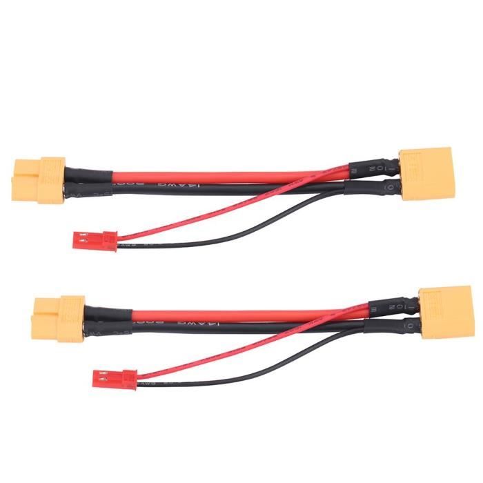 2 Paires Sans Fils XT30 à Deans T Plug Femelle Mâle Adaptateur Sans Fil