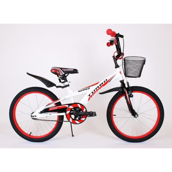 Vélo enfant BMX 20 pouces de 6-10 ans  Blanc et Rouge. Blanc Et Rouge -  Cdiscount Sport