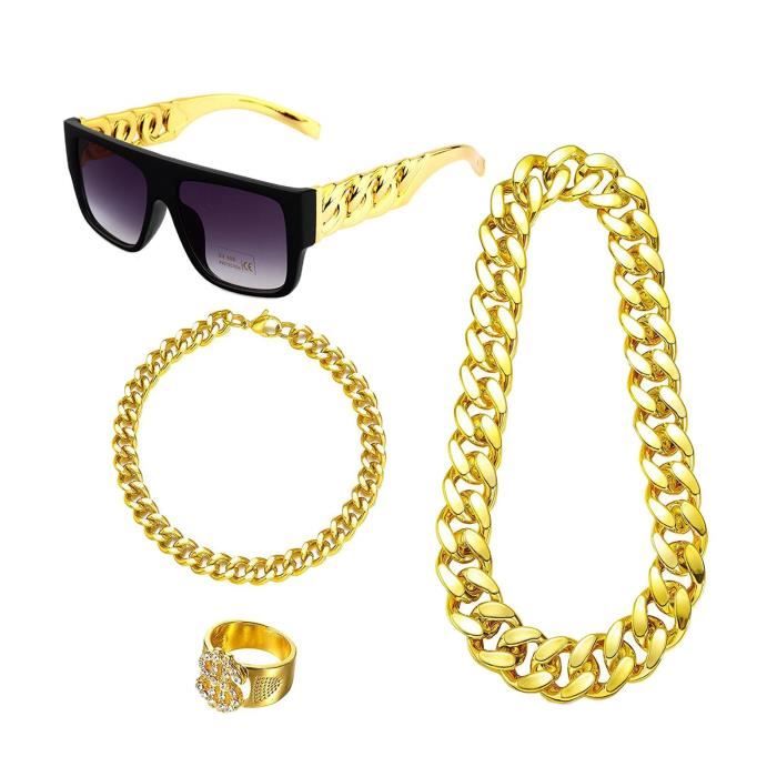 Chaîne Dollar En Faux Or, Colliers Pour Homme, Hip Hop, Costume Années
