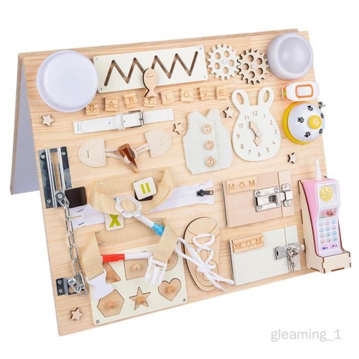 Busy Board Montessori GRKZN 10 En 1 Français - Planche Activité 1-4 Ans Alphabet Chiffres Heure