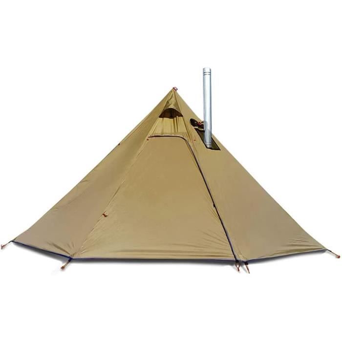 Tente Ta Chance TOMOUNT - Tente Tipi Indienne En Coton - 2,8 M De Haut - Tente Pyramidale Pour 6 à 8 Personnes - Avec Trou De Poêle - 4 Saisons - Tente De Camping Tente Tipi Tomount Test