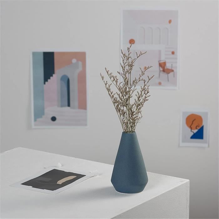WAKISAKI - Fausses Fleurs En Vase Céramique - Déco Printanière Pour Salon, Cuisine Ou Table Basse