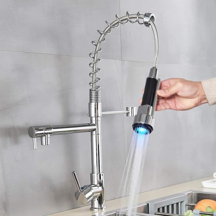 Robinet Commercial De 63,5 Cm De Hauteur Avec Pulvérisateur, Robinet D