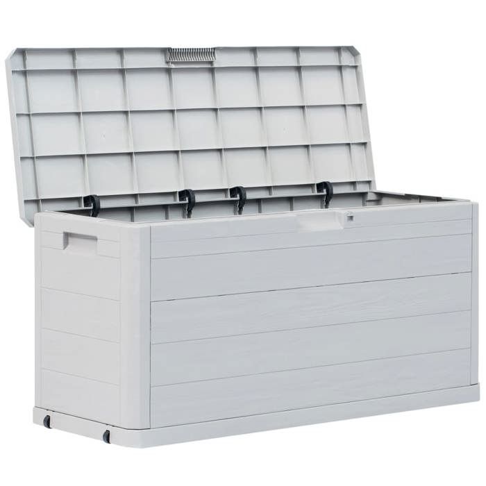 Coffre boîte meuble de jardin rangement 280 litres gris clair 02_0013025 Coffre boîte meuble de jardin rangement 280 litres gris clair 02_0013025