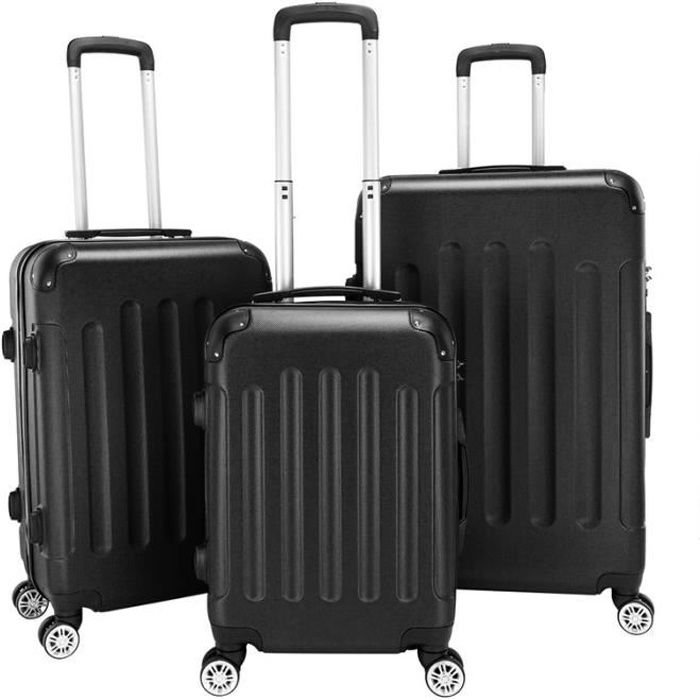 MONZANA® Set de 5 valises Noir Trolley souple Set de sacs de