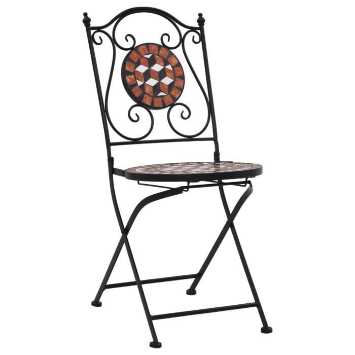 KAI Mobilier de bistro 3 pcs mosaïque Carreau céramique Terre cuite # 2 KAI Mobilier de bistro 3 pcs mosaïque Carreau céramique Terre cuite # 2
