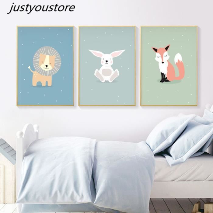 Section Comprend Pas Bebe Lion Bunny Fox Des Bois Mur Affiche Cartoon Art Toile Peinture Decoration Photo Enfants Garcon Chambre N Achat Vente Objet Decoration Murale Cdiscount