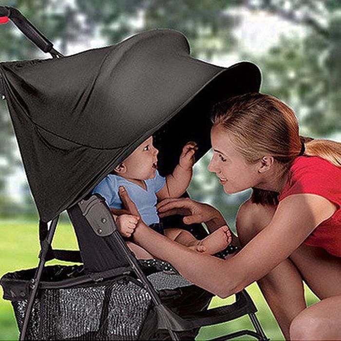 Pare soleil b b pour poussette Ombrelle Noir Cdiscount