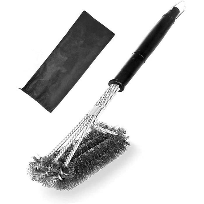 Brosse De Nettoyage Pour Barbecue à 360° - Poils Acier Inoxydable, Manche Longue Antidérapante, Pour Tous Grills - 4