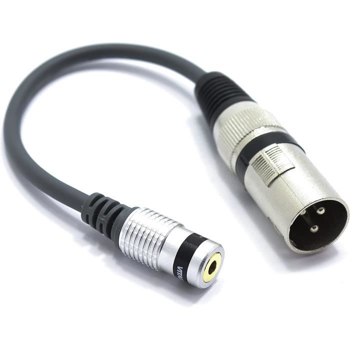 Adaptateur XLR Mâle vers Mini Jack 3.5mm Femalle TRS Audio Prise 3 Broches  Connecteur XLR vers Femalle Jack 3.5 TRS Câble de [392] - Cdiscount  Téléphonie
