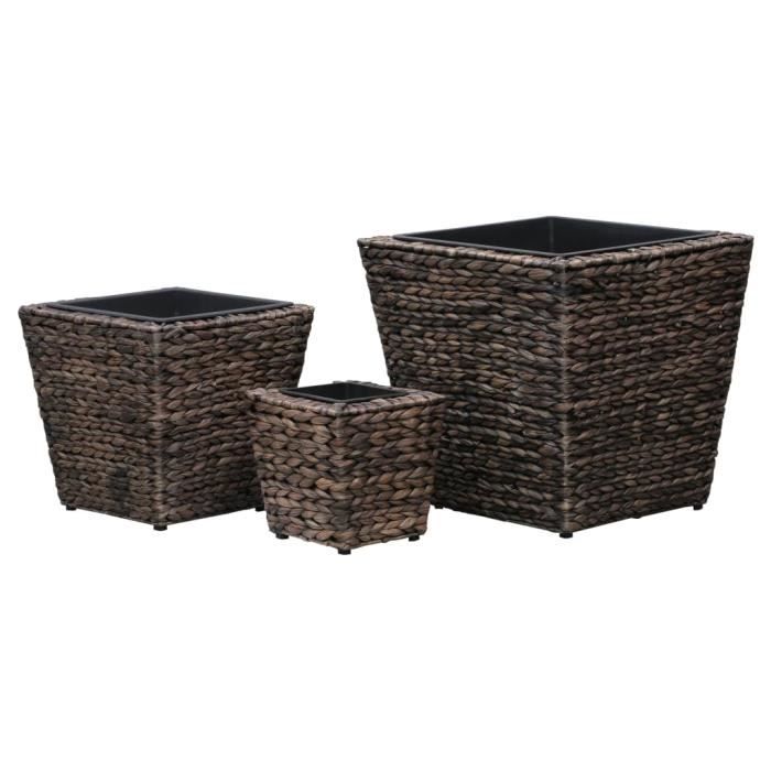 258®Best Meuble 3 PCS Lits surélevés de jardin Décor Nouveau - Jardinière Balcons BAC A FLEUR Jacinthe deau Marron