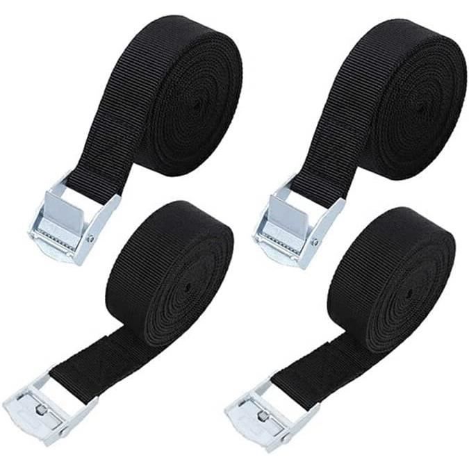 Lot De 4 Sangles D'arrimage 2 Mètres - Charge Max 250 Kg Pour Valises, Moto, Remorque - 9