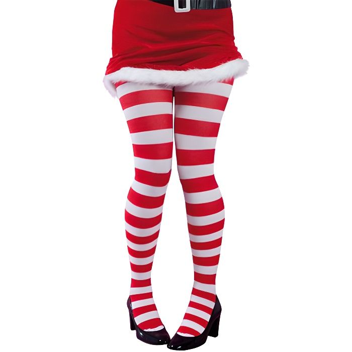 Collant ray opaque blanc et rouge Fille Enfant Id al pour