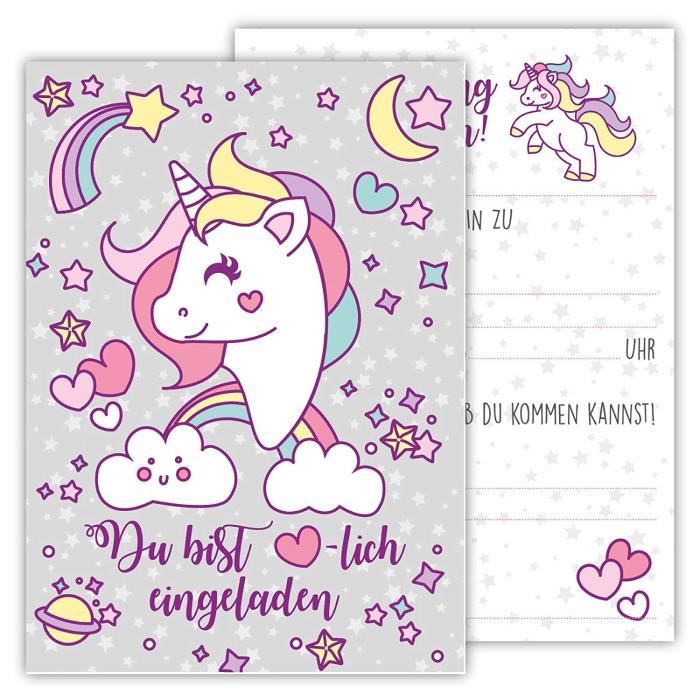 12 Cartes D Invitation Amusantes Pour Enfants Dans Un Set Pour Fetes D Anniversaire D Enfants Licorne Invitation A Une Fete D Achat Vente Faire Part Invitation 12 Cartes D Invitation Am Cdiscount