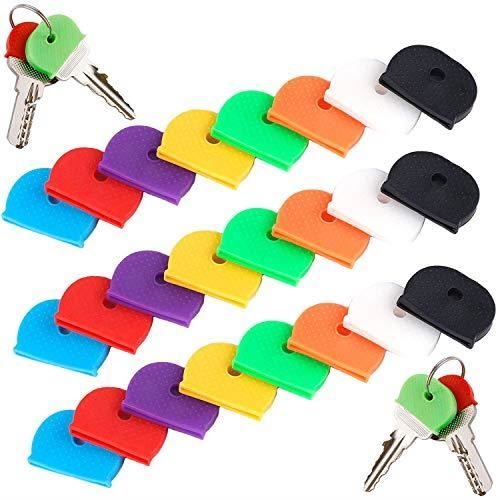 64PCS Capuchons De Clé BetterJonny - Couvres Clés En Caoutchouc Flexibles Multicolores