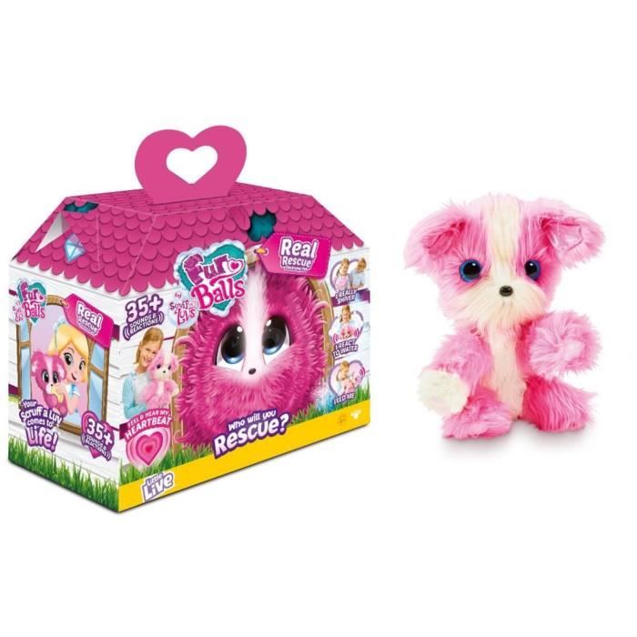 Fur Balls Peluche surprise interactive rose Peluche family