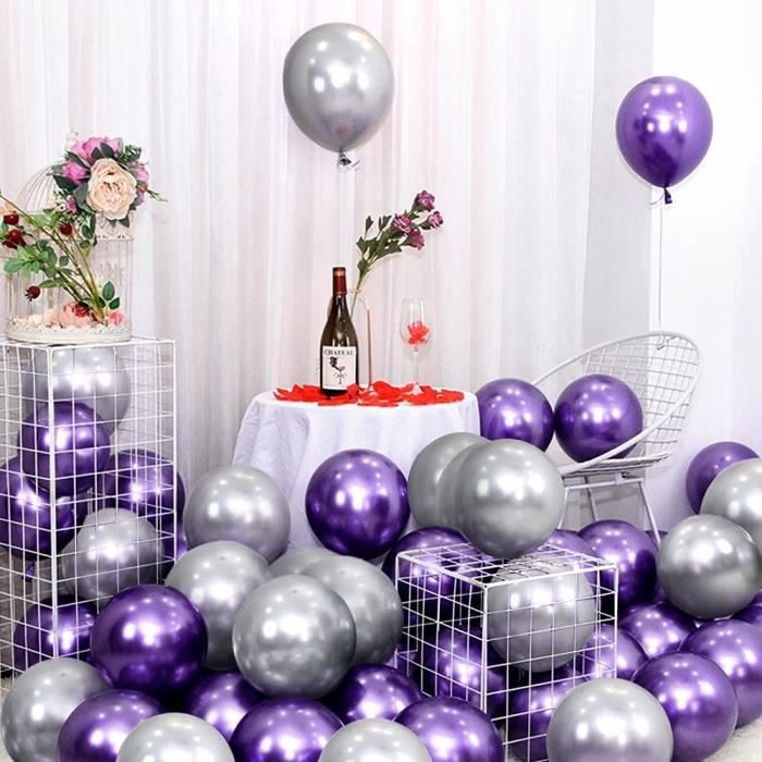50 ballons Violet brillant 30 cm