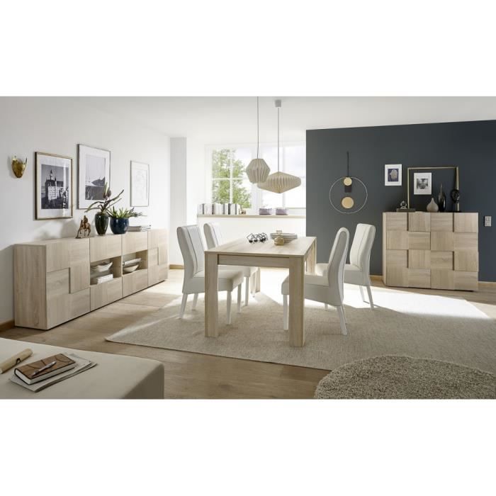 Salle à manger complète design DAMIEN2 Table L 180 x P 90 x H 79 cm