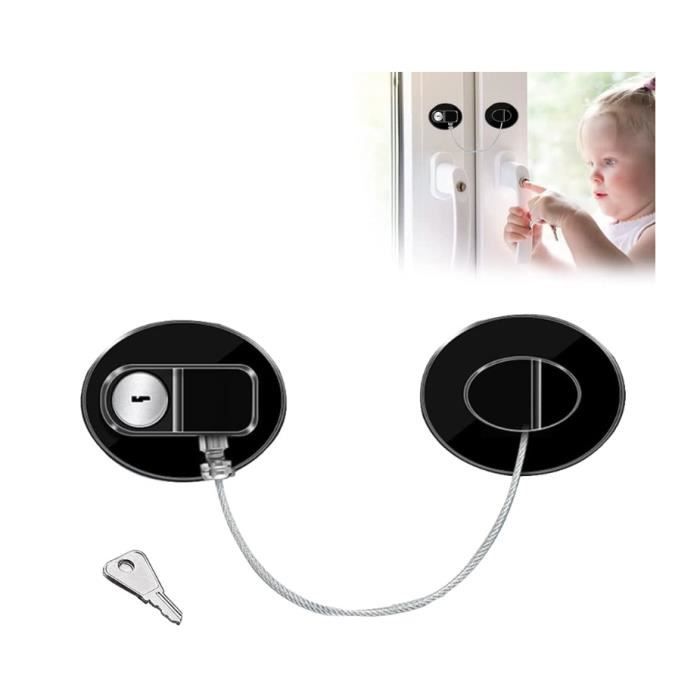 Lot 2 Serrures De Sécurité Fenêtre & Meuble Enfant – Verrou Adhésif + Vis, Bloque Réfrigérateur, Armoire, Porte