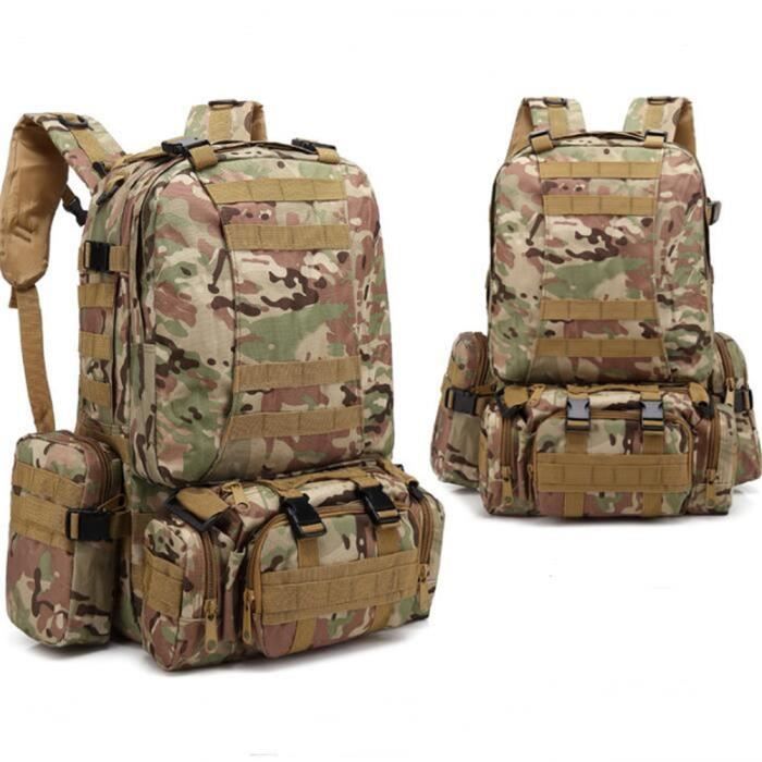 Sac à Dos Tactique Militaire 30L - Nylon - Couleur Kaki - Pour Randonnée, Camping, Voyage