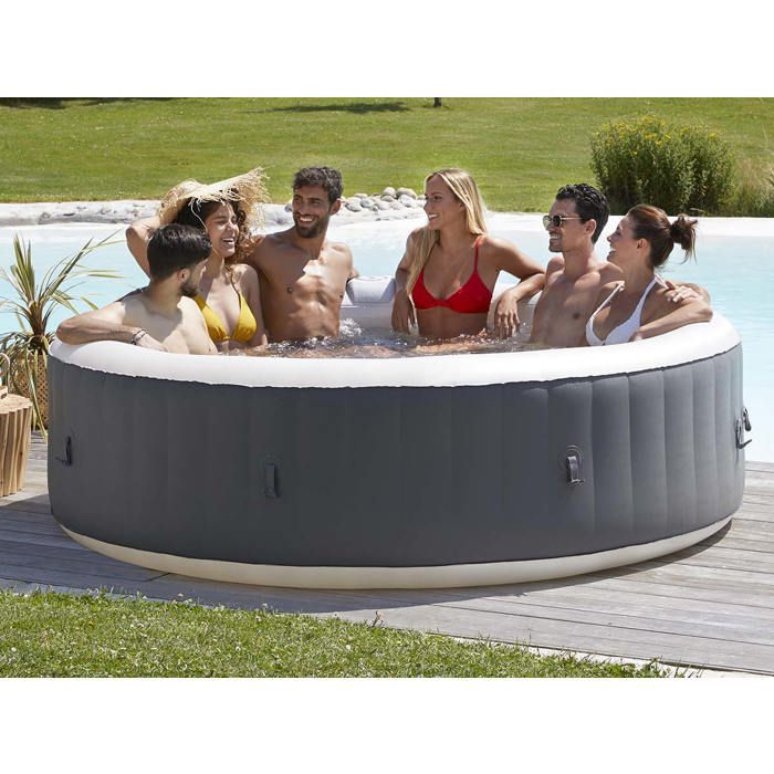 Spa gonflable SUNSPA - AC01 - 157 x 67 cm - 4 places - Carré (Livré avec  filtre, cadenas, tapis de sol et couverture) - Cdiscount Jardin