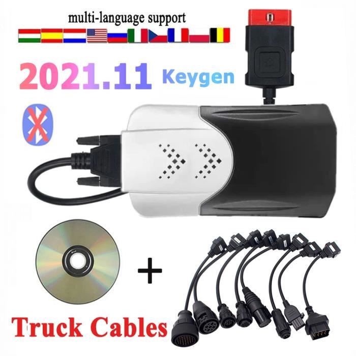 2021.11 NEW Keygen - Pas de câbles de camion BT - Outils de diagnostic pour Tnesf Delphis Orpdc, EAU OBD2, 8