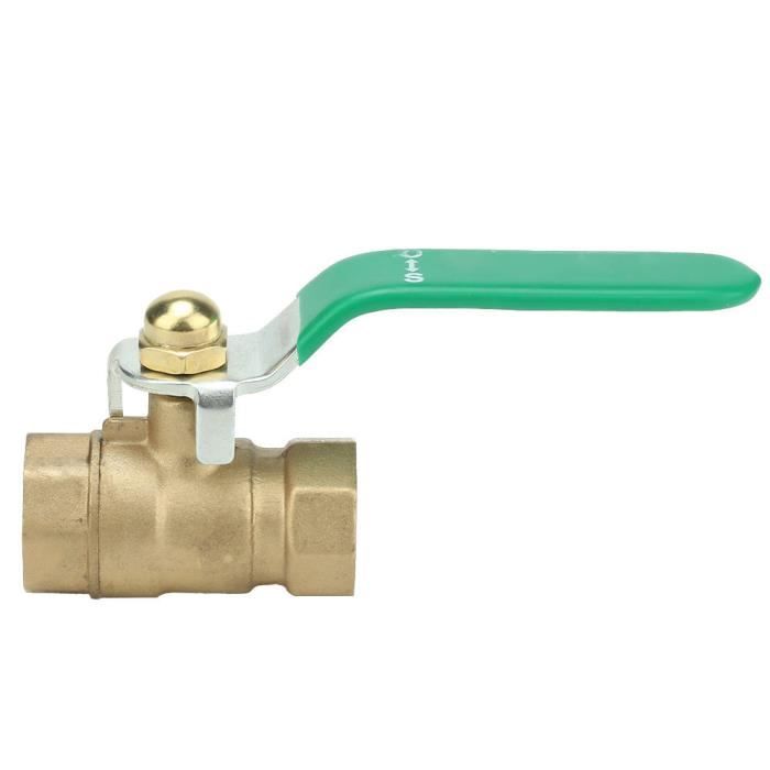SWAWIS Vanne à Bille Laiton 19mm - Lot De 2 Avec Colliers Pour Contrôle Flux Eau/Huile/Air