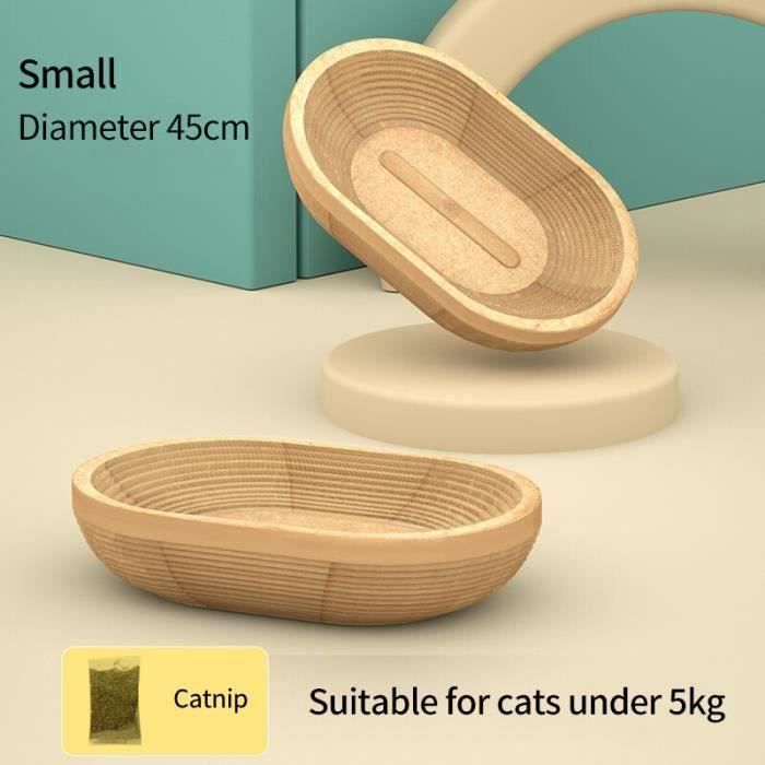 Planche à Gratter Pour Chat Ovale 2 En 1 - Sisal, Taille S (41x31cm) Ou L (60x40cm), Avec Base Antidérapante | Griffoir Et Lit Pour Chaton