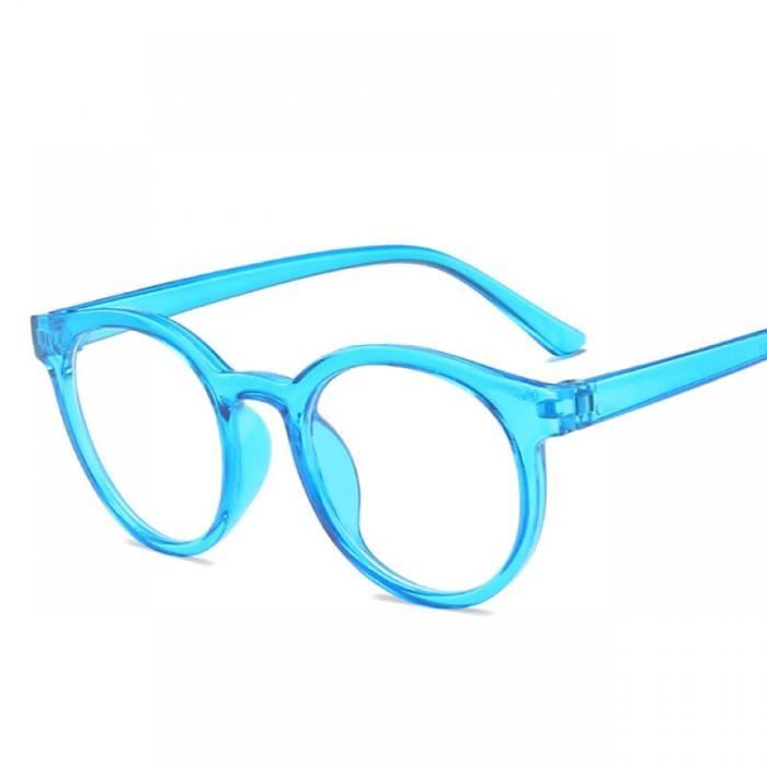 Lunettes monture ronde anti lumi re bleue verres unis pour