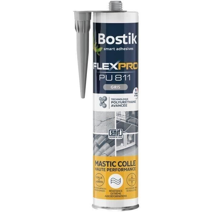 BOSTIK Mastic colle flexpro PU811 gris - 300 ml