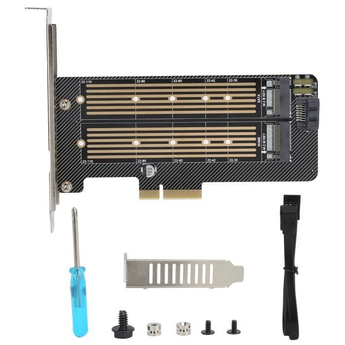 Hdd Riser Carte Riser Riser Card SSD vers PCIE SATA Dual-Disk Transfer Carte d ...